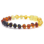 Brățară copii din chihlimbar baltic - curcubeu | Dezvoltare sănătoasă și armonioasă