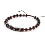 Brățară chihlimbar negru personalizată cu nume/inițială