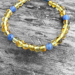 bratara chihlimbar galben & aquamarine