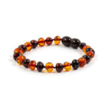 Brățară chihlimbar baltic copii ~ model coniac/cireș