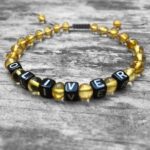 set bratari cu nume din chihlimbar baltic galben