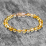 Brățară gleznă bebeluși din chihlimbar baltic galben - miere