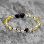 Brățară din chihlimbar baltic galben & negru