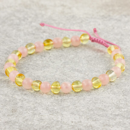 bratara dama, chihlimbar galben, cuart, reglabila