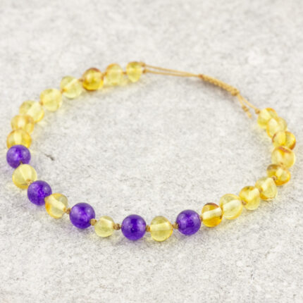 bratara dama chihlimbar baltic galben ametist