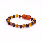 Brățară gleznă bebeluși din chihlimbar baltic model coniac - cireș