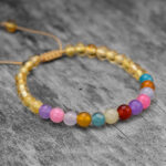 Brățară chihlimbar baltic galben & jad multicolor