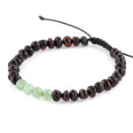 bratara unisex din chihlimbar baltic negru combinat cu aventurin