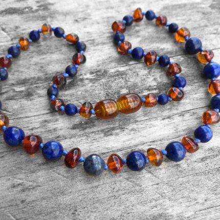 colier copii chihlimbar baltic lapis lazuli