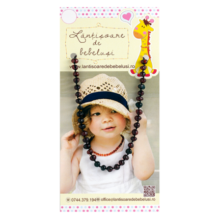 margele chihlimbar copii negru cires