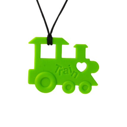 colier dentitie si alaptare din silicon tren verde