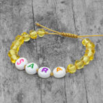 Brățară chihlimbar copii cu nume ~ model miere | Numele lui Povestea lui