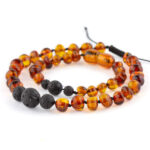 Set bratari familie aromaterapie chihlimbar & lava vulcanica