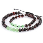 Set brățări familie | aventurin & chihlimbar baltic negru - Protecție naturală pentru Toată Familia