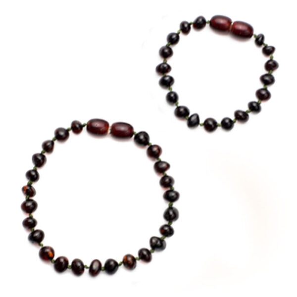 Set 2 bratri pentru tata si baiat din chihlimbar baltic negru cires. Remediu natural dentitie, somn linistit