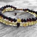 Set bratri cuplu din chihlimbar negru si galben