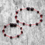 set baratri chihlimbar negru snur rosu