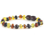Brățară copii din chihlimbar baltic multicolor - Un companion natural în călătoria frumoasă a creșterii