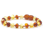 Brățară chihlimbar copii ~ culoare coniac-miere