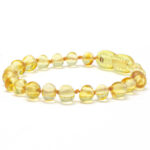 bratara copii din chihlimbar baltic galben miere