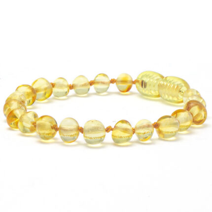 bratara copii din chihlimbar baltic galben miere