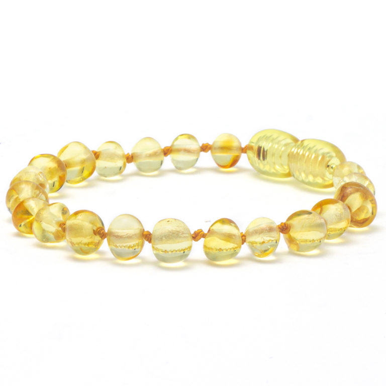 bratara copii din chihlimbar baltic galben miere
