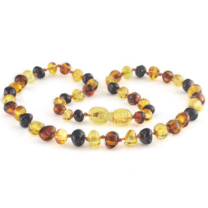 colier chihlimbar copii multicolor lantisoare de bebelusi