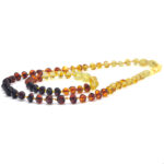 Set colier - brățară din chihlimbar baltic curcubeu