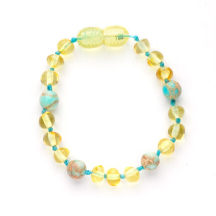 bratara copii din chihlimbar turcuaz