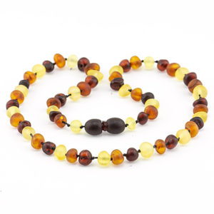 colier chihlimbar copii multicolor mat