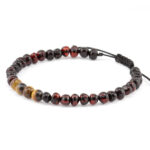 bratara terapeutica barbati chihlimbar negru & ochi de tigru