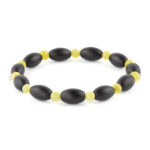 bratara barbati chihlimbar & onix pe fundal alb