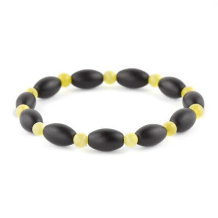 bratara barbati chihlimbar & onix pe fundal alb