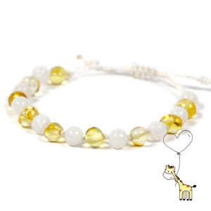 bratara chihlimbar galben jad alb