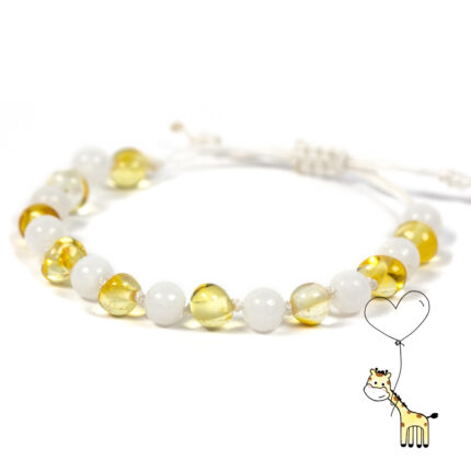 bratara chihlimbar galben jad alb