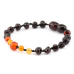 Brățară Copii Carneol & Chihlimbar Baltic Negru