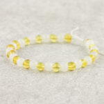 Brățară chihlimbar baltic galben & jad alb