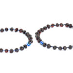 Set brățări cuplu reglabile din chihlimbar negru & charm deochi