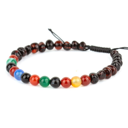 bratara din chihlimbar & agat unisex purtata de barbat