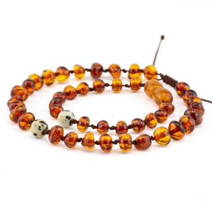 set 2 bratari chihlimbar baltic maro si dalmat - pentru mama tata copil