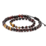 Set bratari adult copil din chihlimbar & ochi de tigru