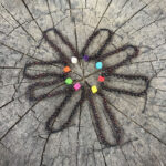 Set brățări cuplu EA & EL din chihlimbar baltic negru & cub turcuaz multicolor