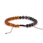 Brățară unisex din chihlimbar maro mat & bloodstone