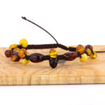 Brățară shamballa unisex din chihlimbar baltic