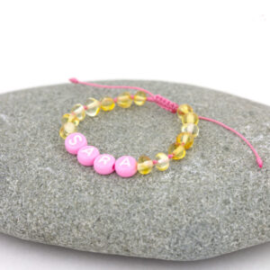 set bratari familie personalizate cu nume din chihlimbar baltic si quarț