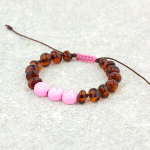 set bratari mama si bebe din chihlimbar maro