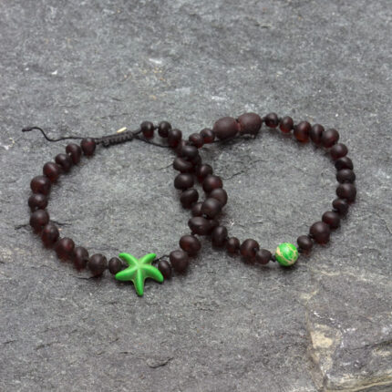 Set bratari familie chihlimbar stea de mare verde