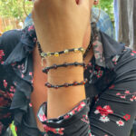 Brățară shamballa unisex din chihlimbar baltic galben/maro/negru