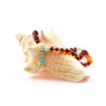 colier copii chihlimbar baltic aquamarine charm calut de mare