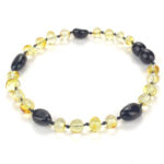 Bratara din chihlimbar baltic galben & negru